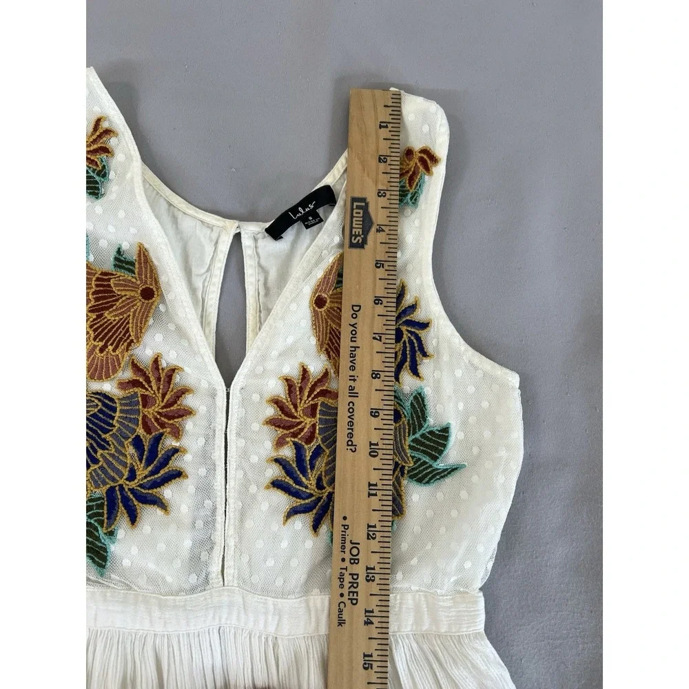 Lulus Tickets To Paradise Embroidered Maxi Dress Women's Sz Small - Picture 10 of 16